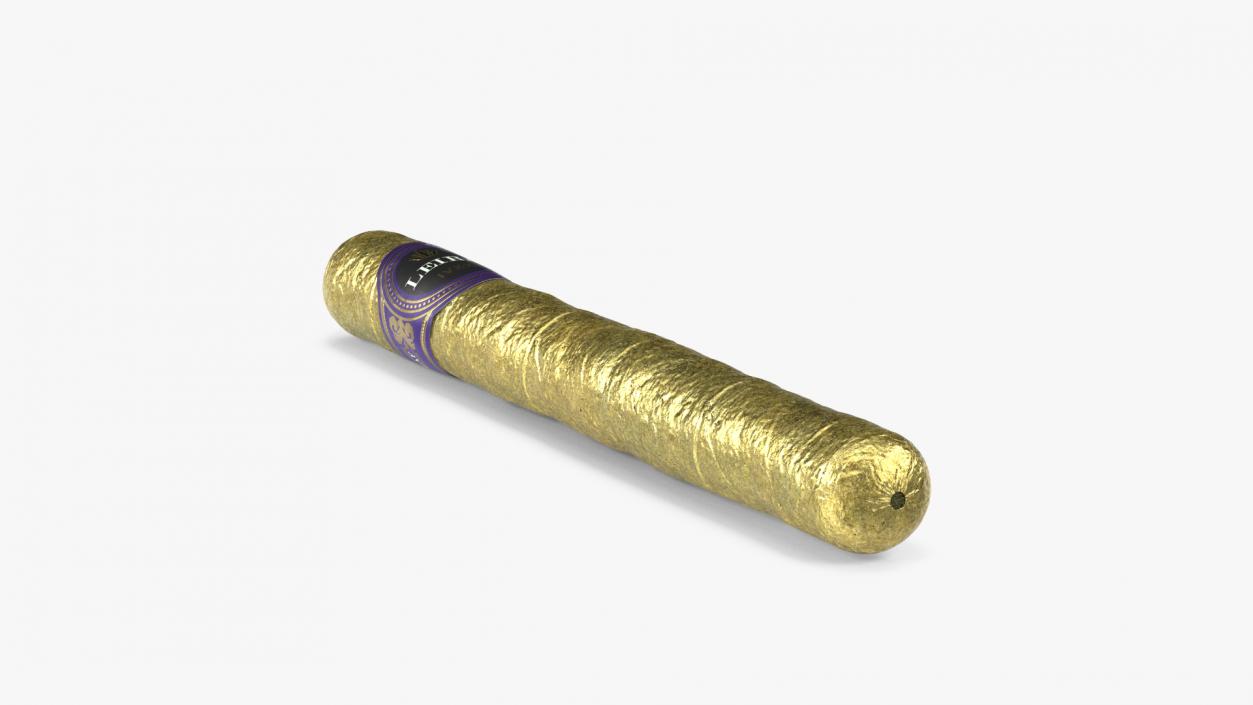 3D Leira Long Cannabis Cigar in Foil model