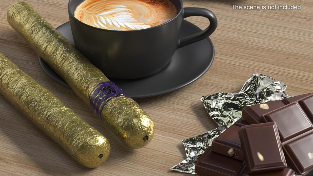 3D Leira Long Cannabis Cigar in Foil model