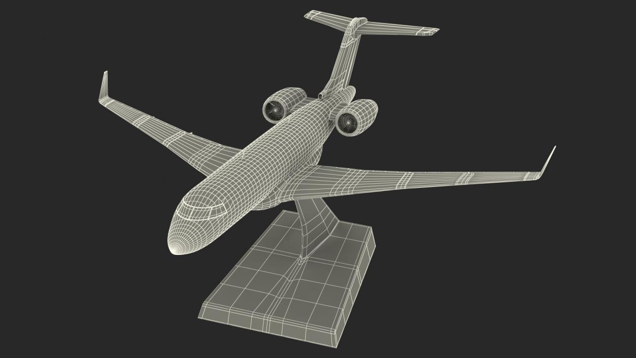 3D model Business Jet Scale Model with Stand