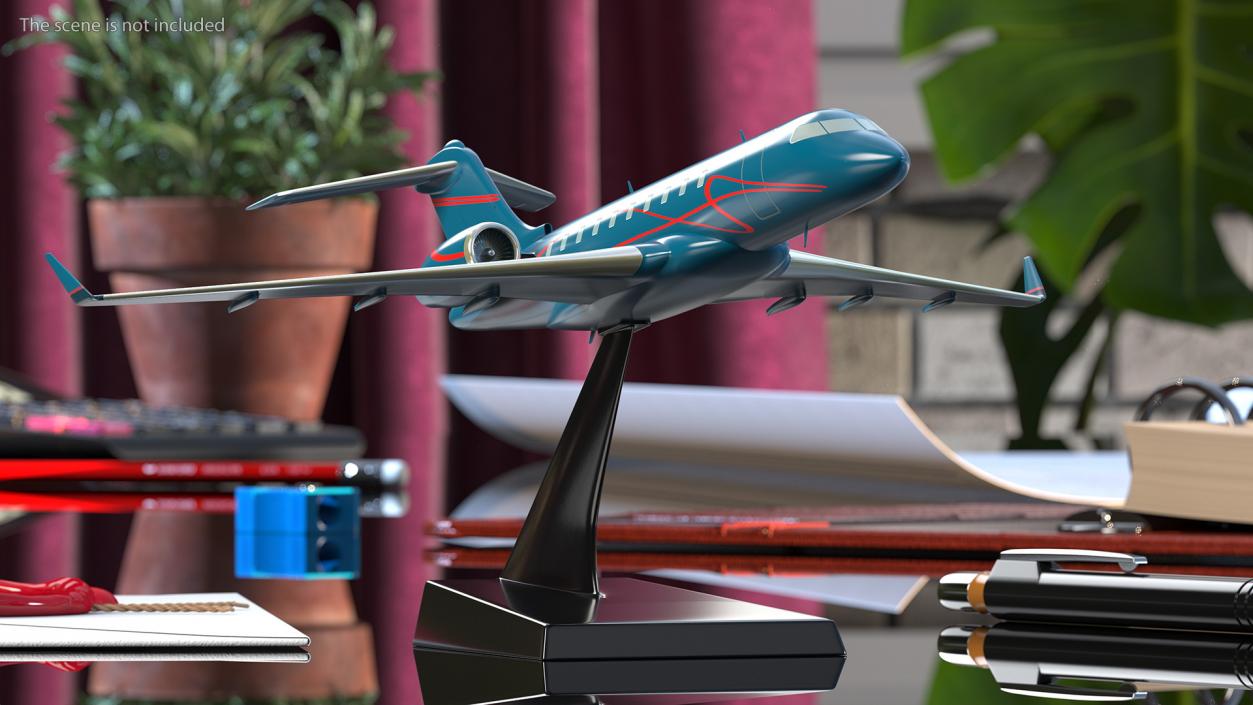 3D model Business Jet Scale Model with Stand