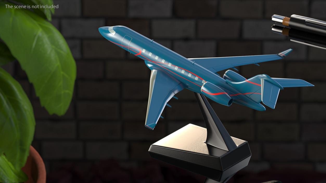 3D model Business Jet Scale Model with Stand