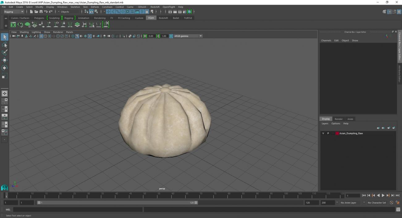 3D Asian Dumpling Raw for 3D Print 2 model