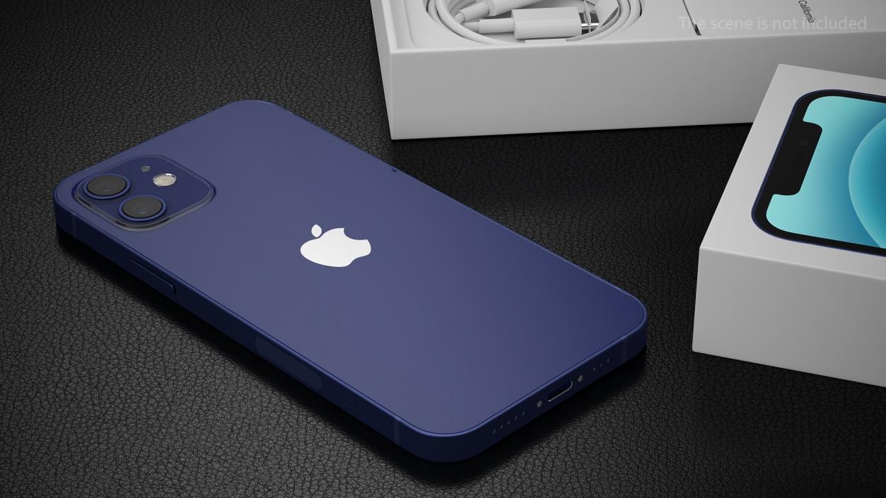 3D Apple iPhone 12 Unboxed Blue model