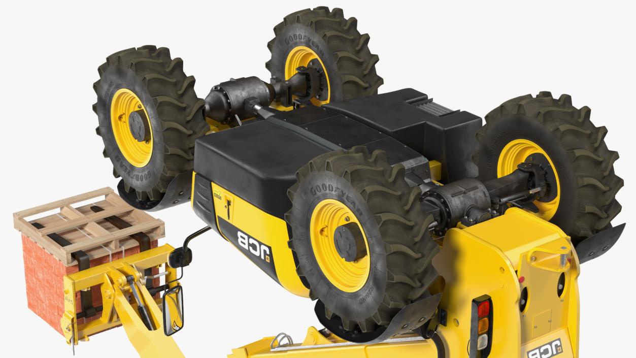 Telescopic Loader With Pallet of Bricks 3D model