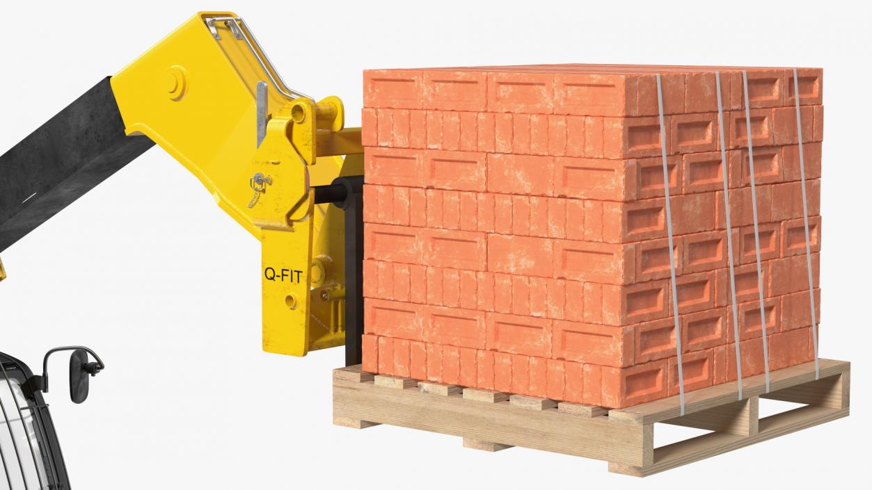 Telescopic Loader With Pallet of Bricks 3D model