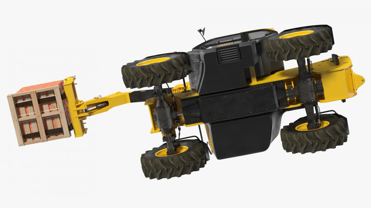 Telescopic Loader With Pallet of Bricks 3D model