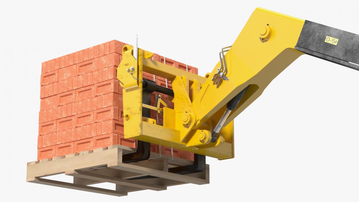 Telescopic Loader With Pallet of Bricks 3D model