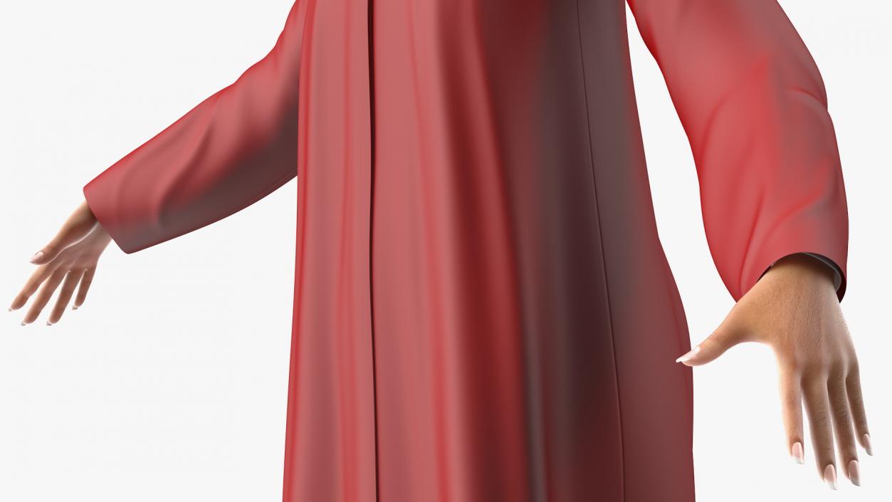 Light Skin Graduation Gown Woman Rigged 3D model