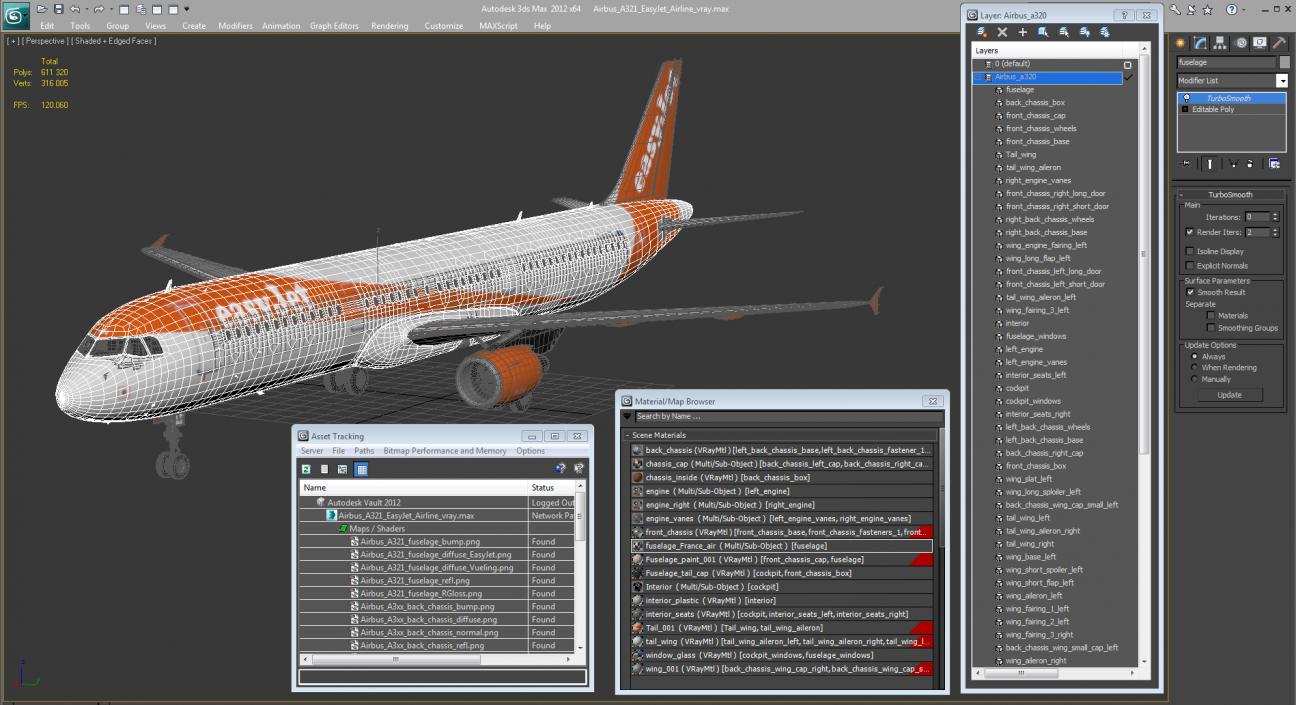 Airbus A321 EasyJet Airline 3D