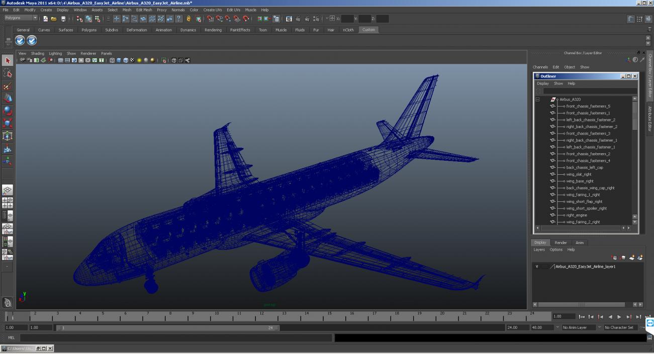 Airbus A321 EasyJet Airline 3D