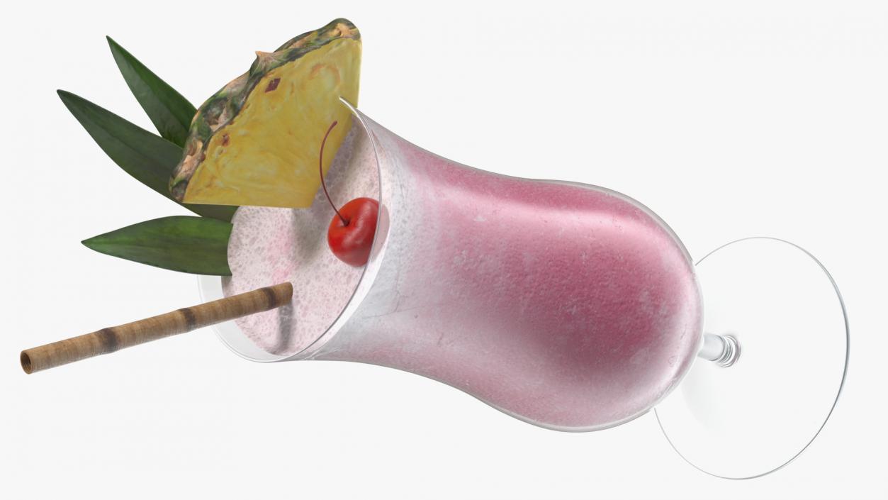 3D Colorful Fruit Cocktail model