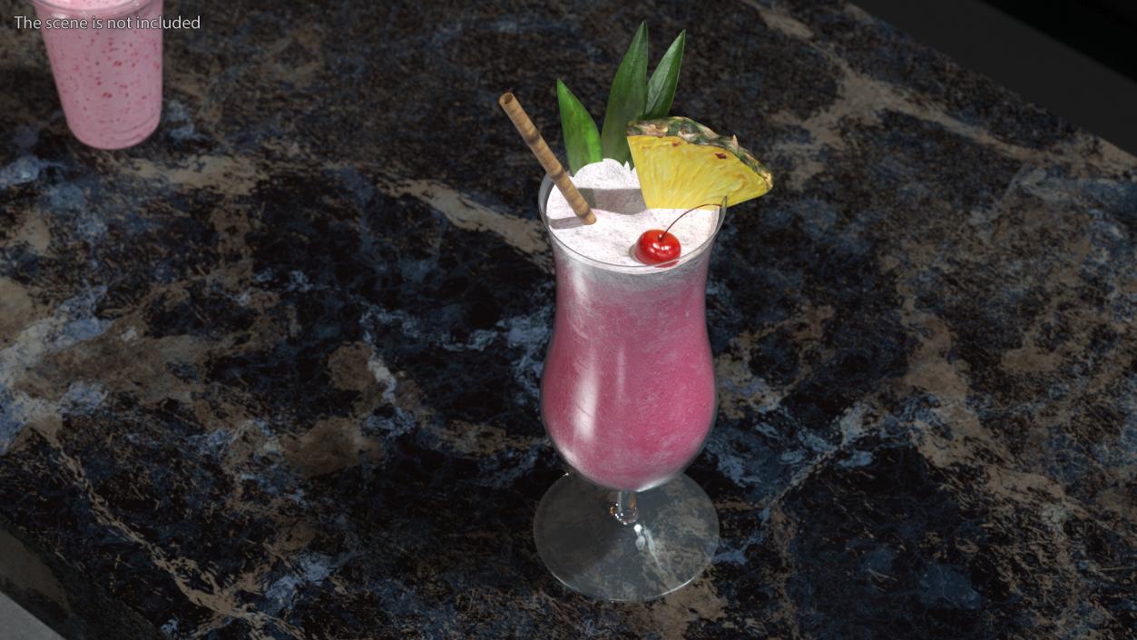 3D Colorful Fruit Cocktail model