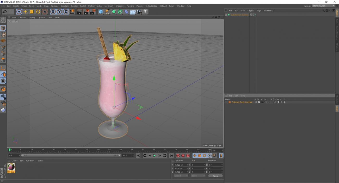 3D Colorful Fruit Cocktail model