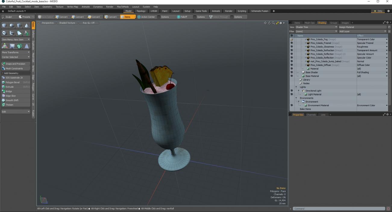 3D Colorful Fruit Cocktail model