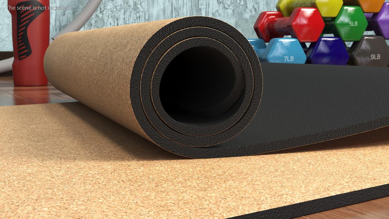 3D model Yoga Mat Folded Cork