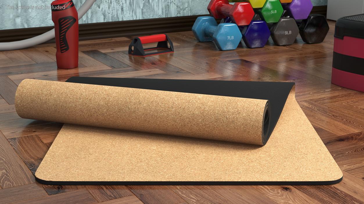 3D model Yoga Mat Folded Cork