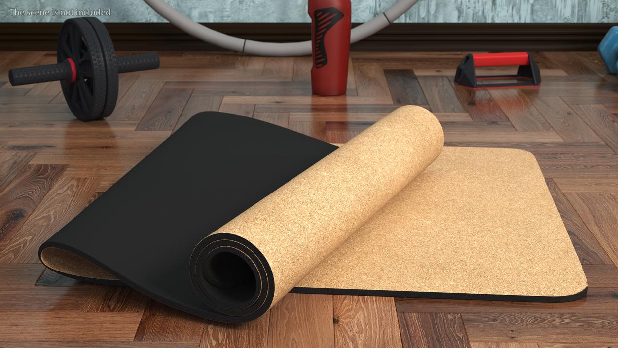 3D model Yoga Mat Folded Cork