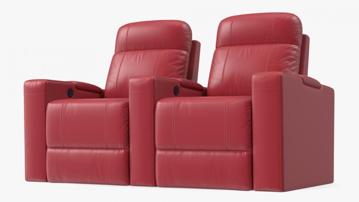 Valencia Home Theater Seating Row of 2 Red 3D