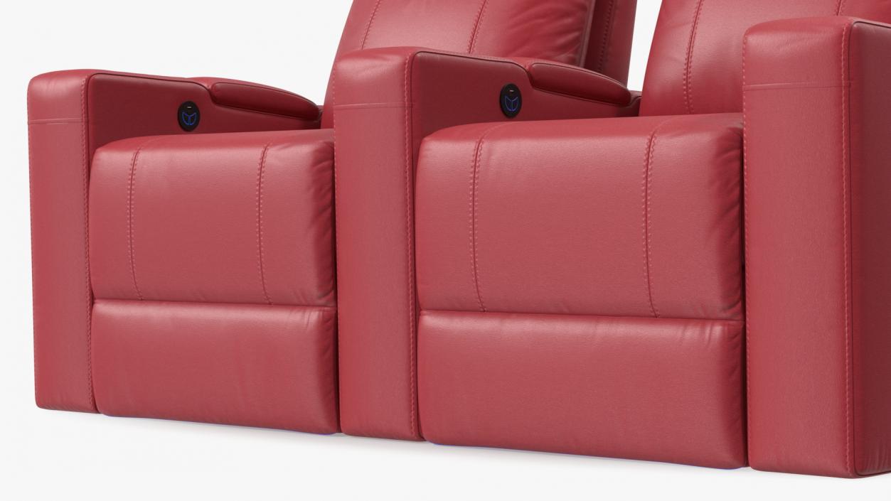 Valencia Home Theater Seating Row of 2 Red 3D