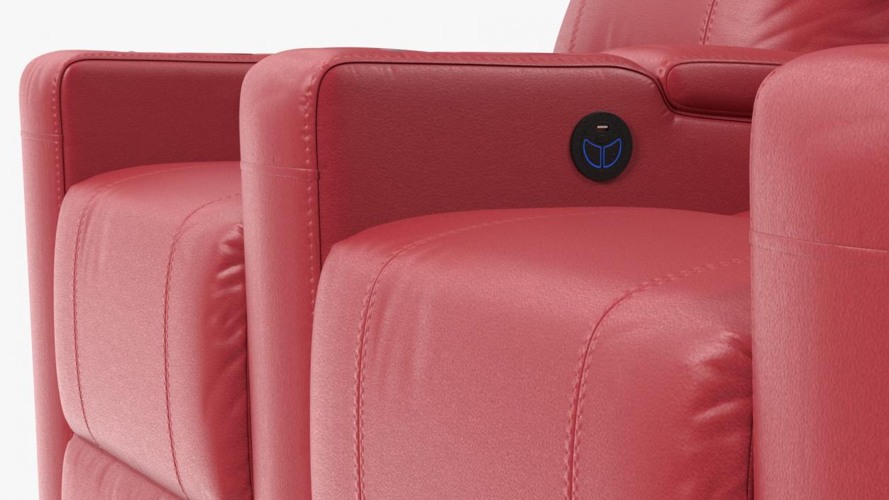 Valencia Home Theater Seating Row of 2 Red 3D