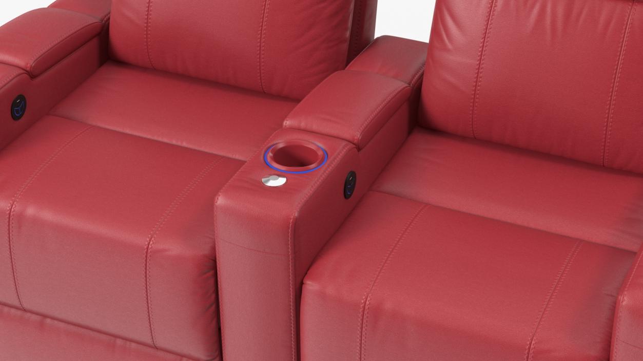 Valencia Home Theater Seating Row of 2 Red 3D