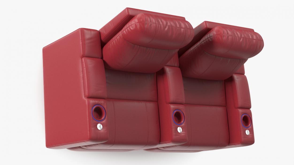 Valencia Home Theater Seating Row of 2 Red 3D