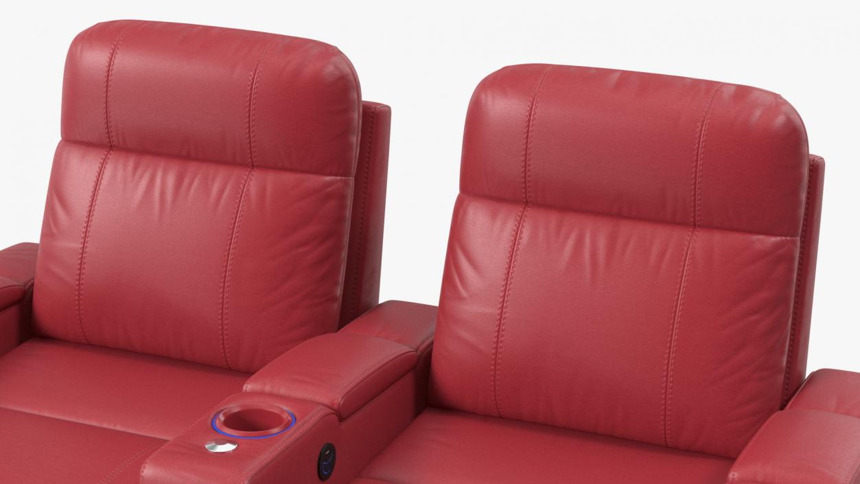 Valencia Home Theater Seating Row of 2 Red 3D