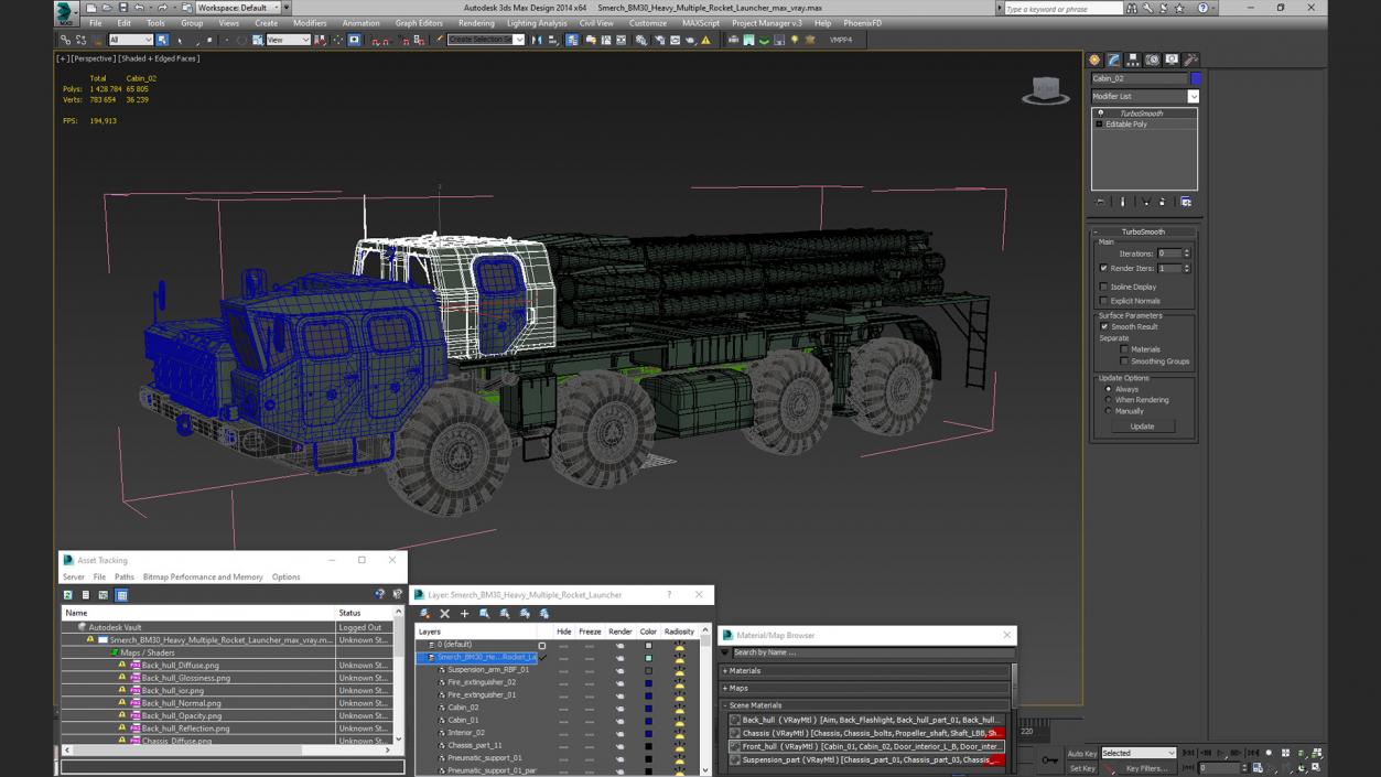 3D Smerch BM-30 Heavy Multiple Rocket Launcher model