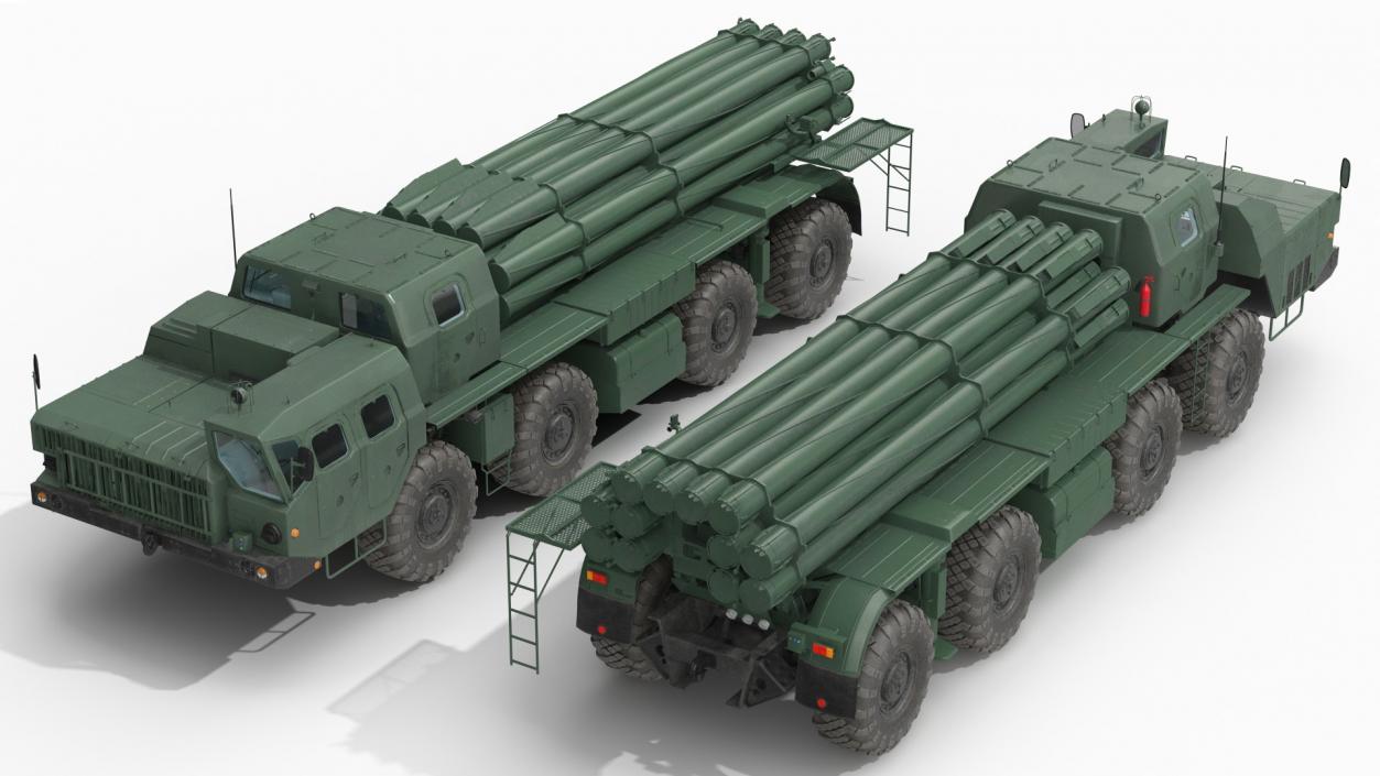 3D Smerch BM-30 Heavy Multiple Rocket Launcher model