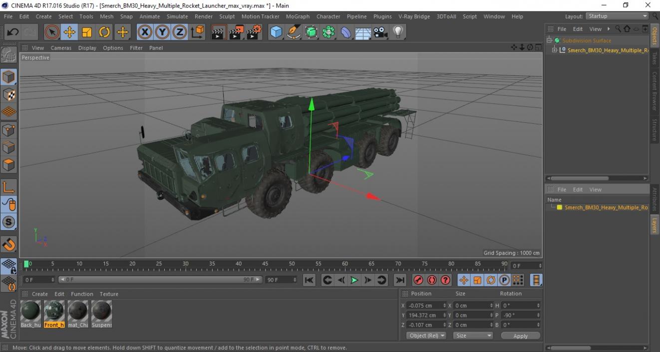 3D Smerch BM-30 Heavy Multiple Rocket Launcher model