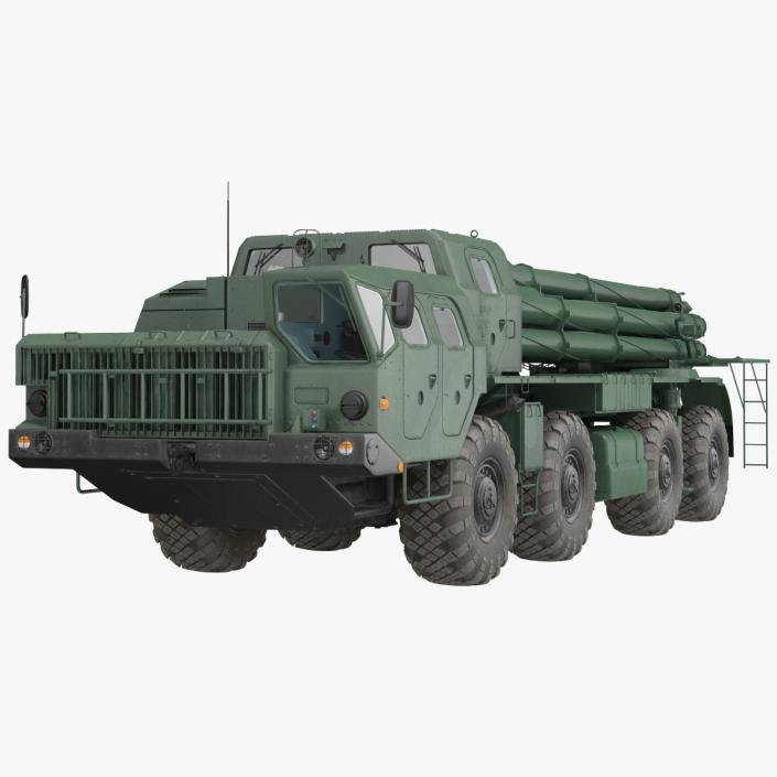 3D Smerch BM-30 Heavy Multiple Rocket Launcher model