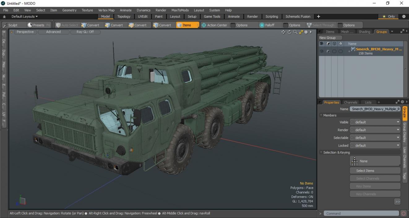 3D Smerch BM-30 Heavy Multiple Rocket Launcher model