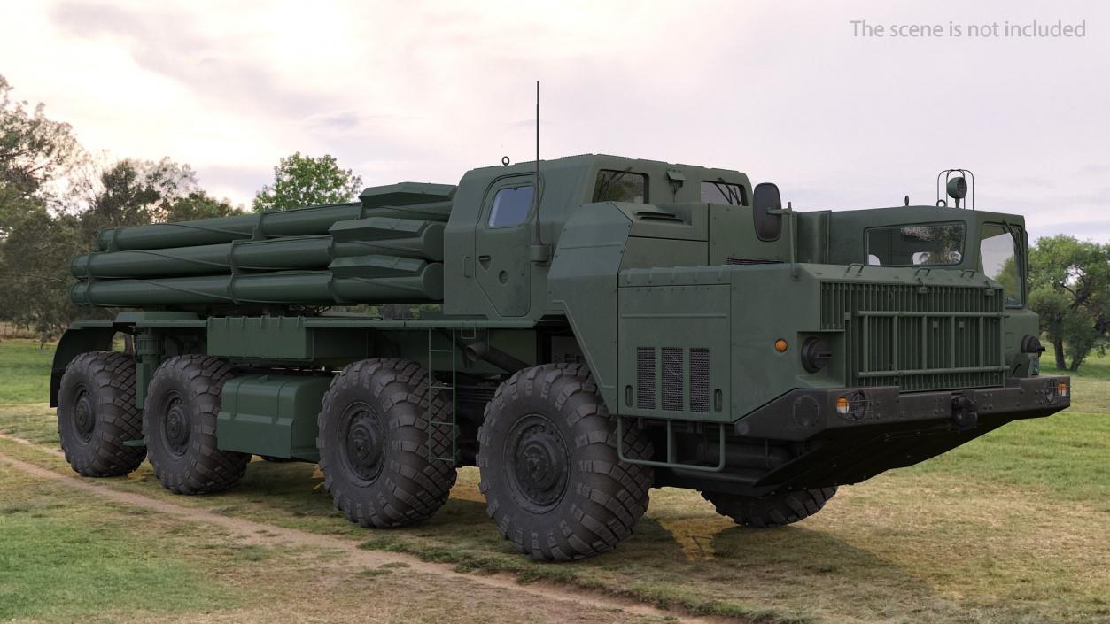 3D Smerch BM-30 Heavy Multiple Rocket Launcher model