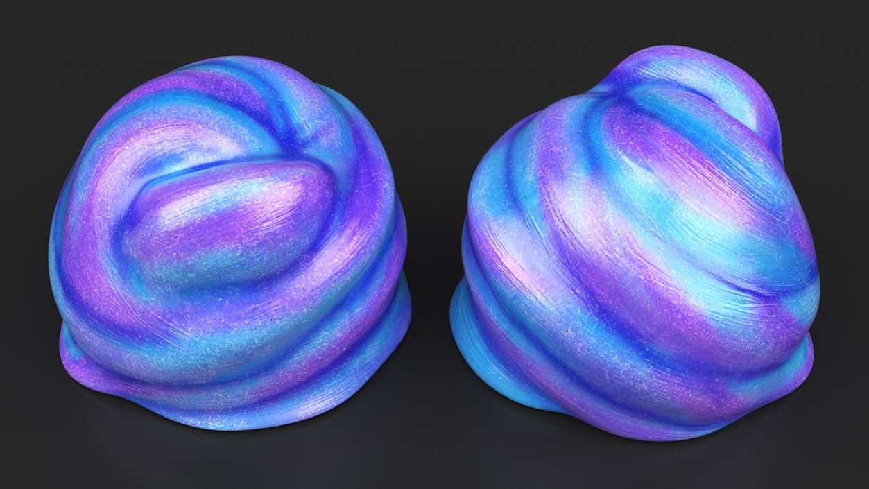 Blue Purple Toy Slimes 3D