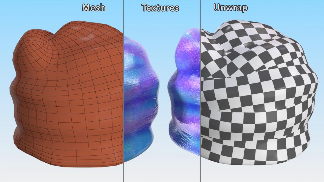 Blue Purple Toy Slimes 3D