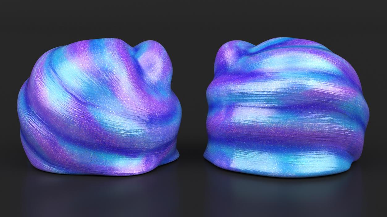 Blue Purple Toy Slimes 3D