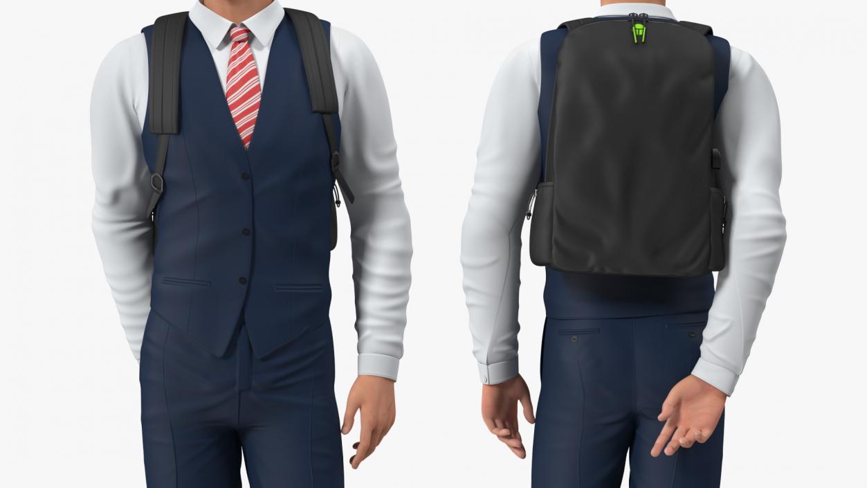 3D Teenage Boy School Uniform Rigged model