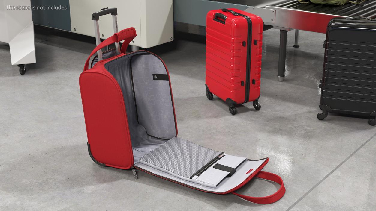 3D Open Softshell Luggage Samsonite Red