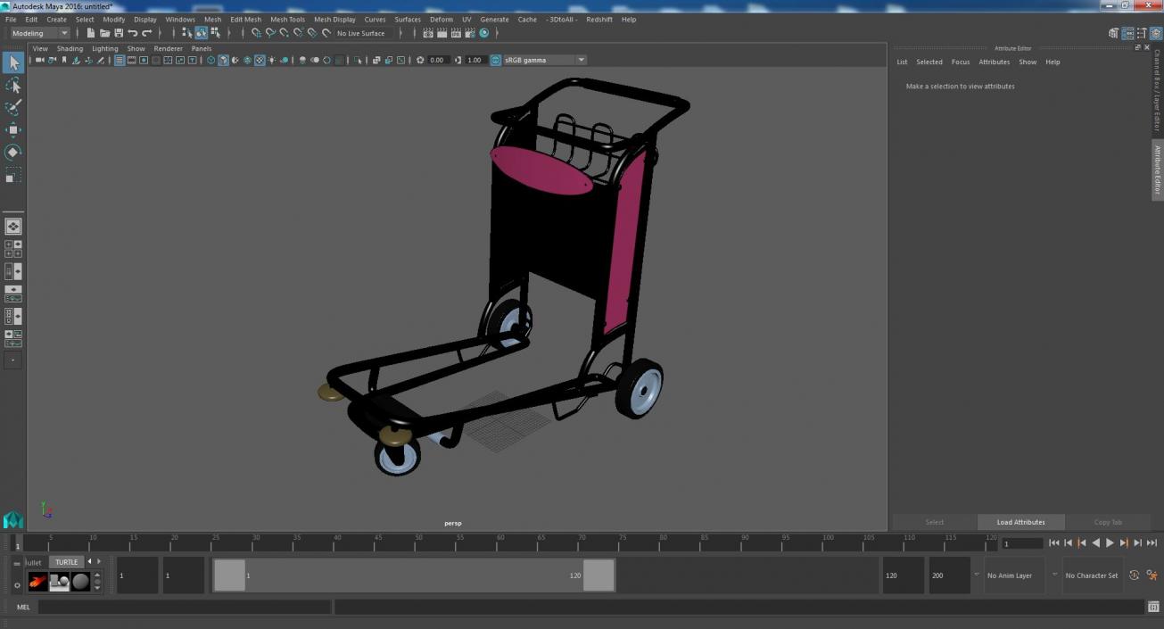 3D model Airport Luggage Cart