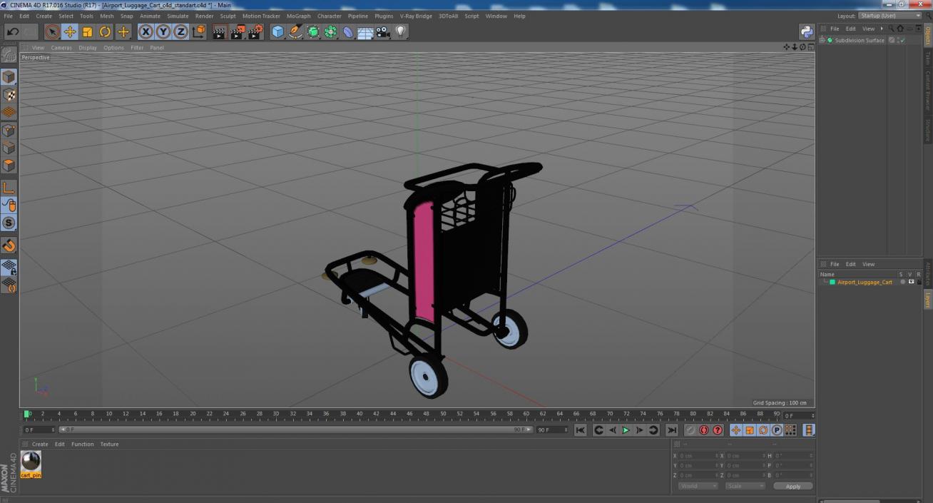 3D model Airport Luggage Cart