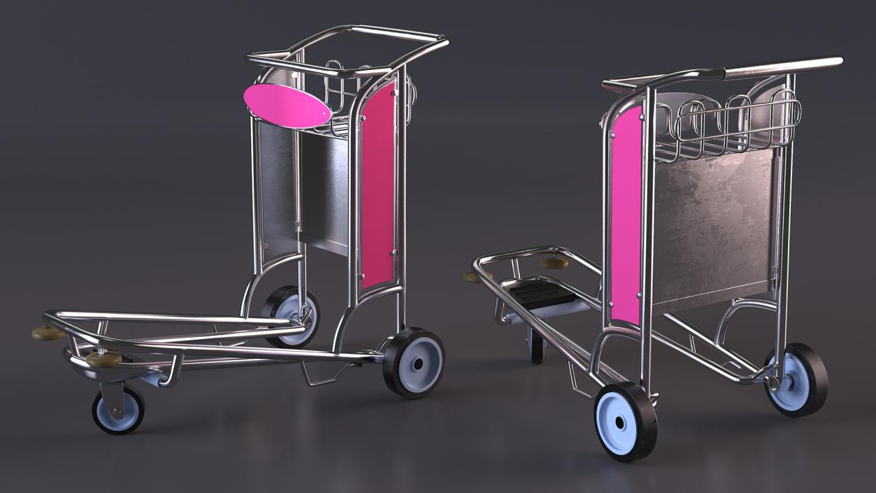 3D model Airport Luggage Cart