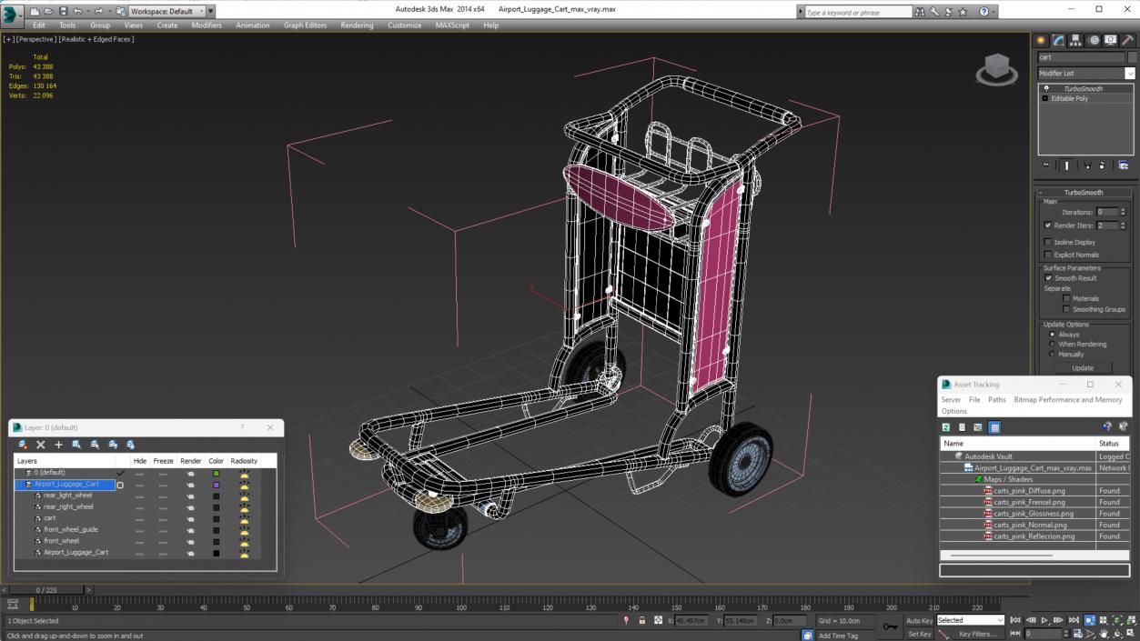 3D model Airport Luggage Cart