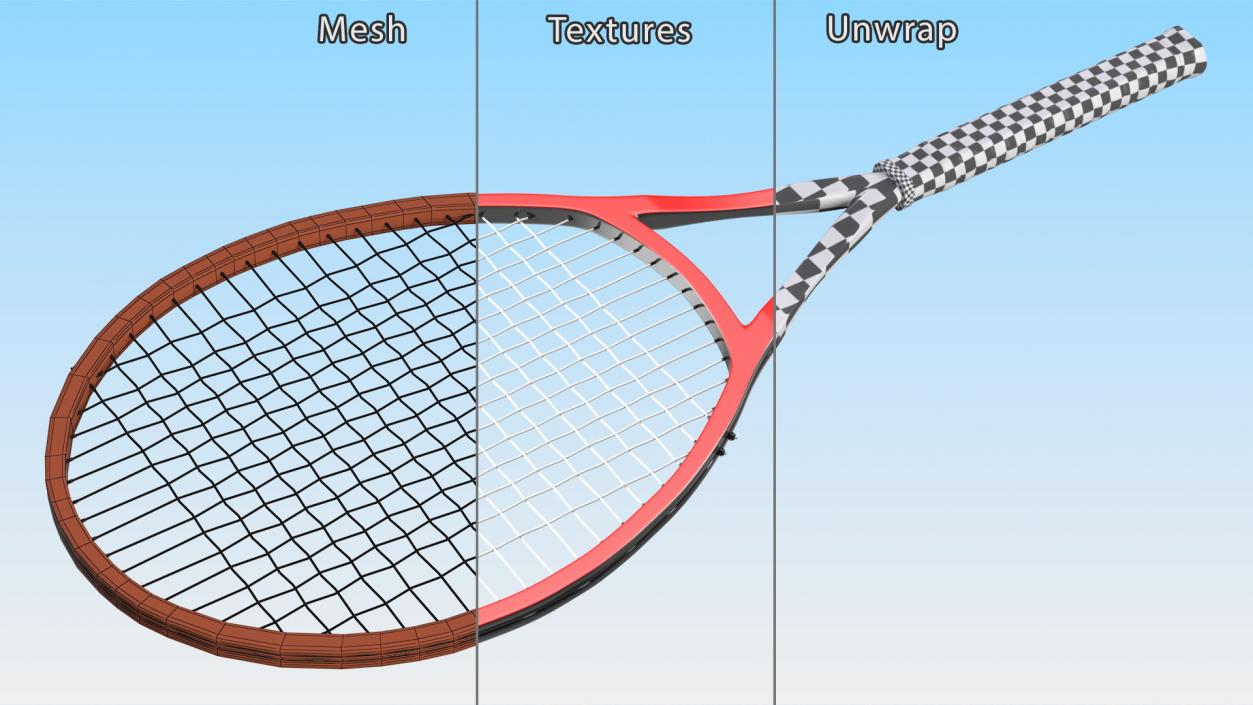 Tennis Racket Red 3D