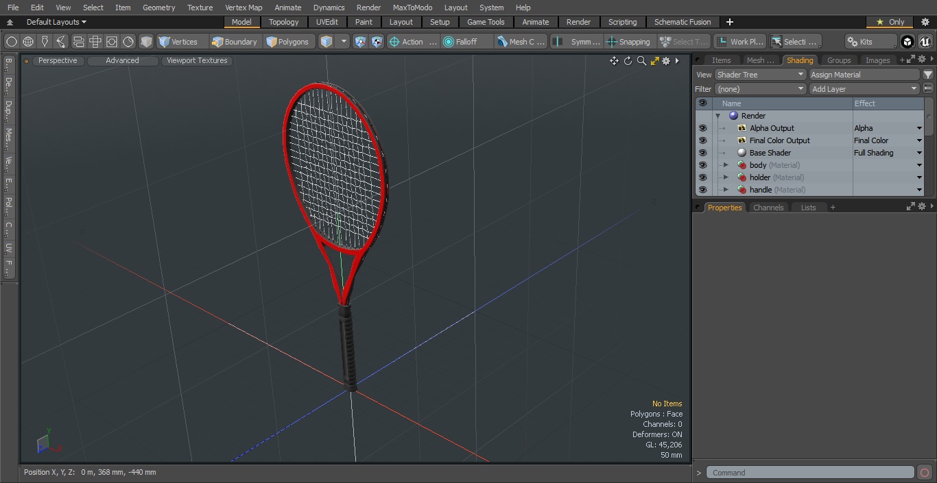 Tennis Racket Red 3D