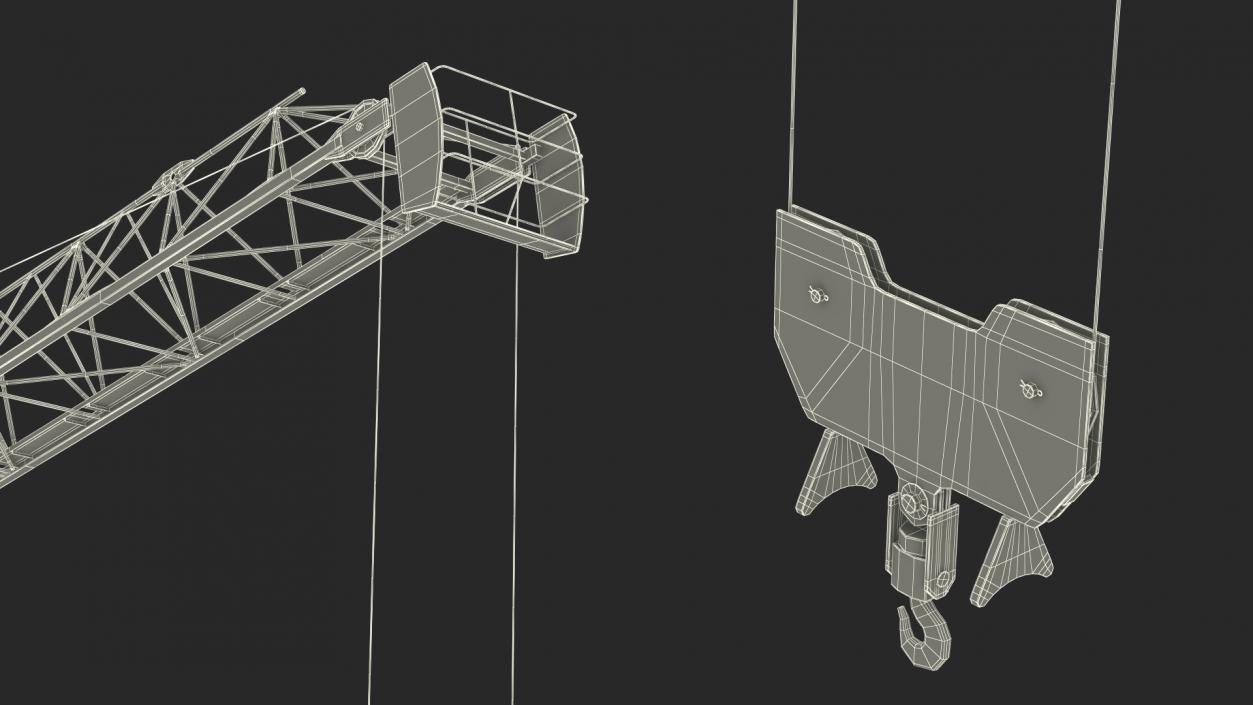 3D model Tower Crane Rigged 2