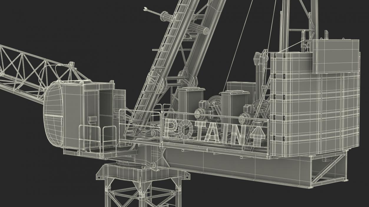 3D model Tower Crane Rigged 2