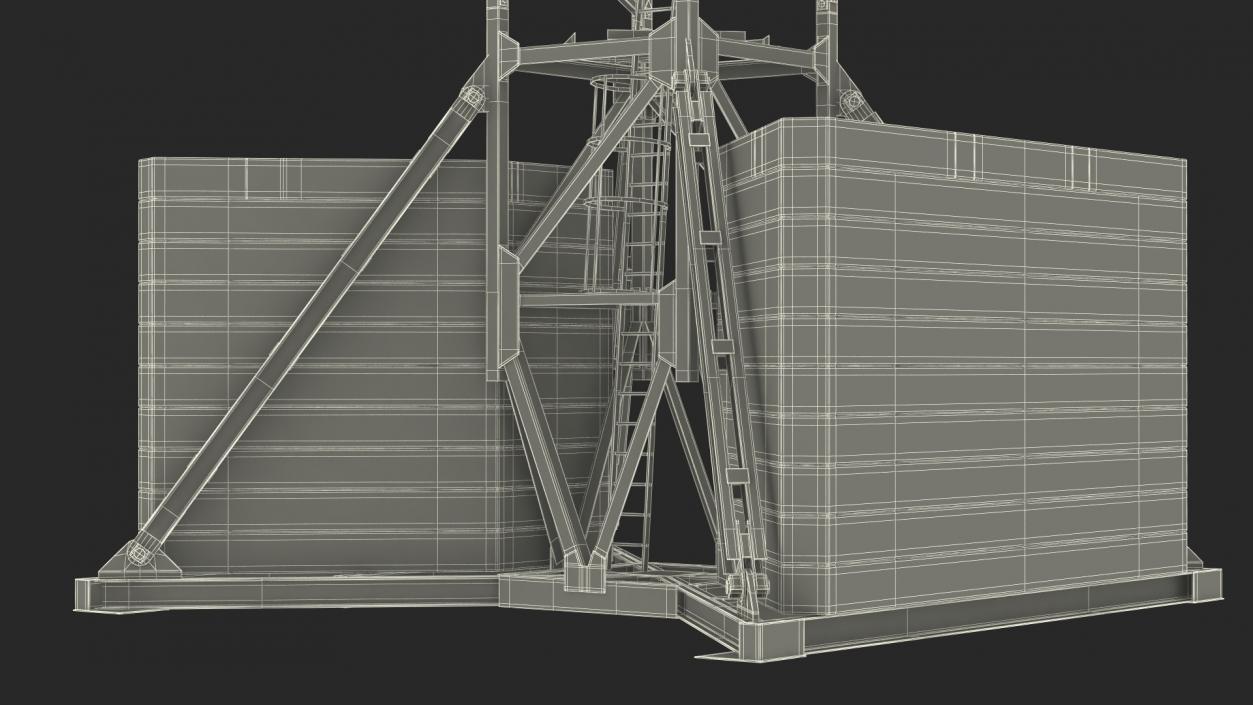 3D model Tower Crane Rigged 2