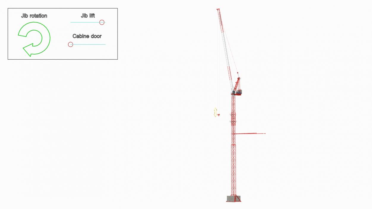 3D model Tower Crane Rigged 2