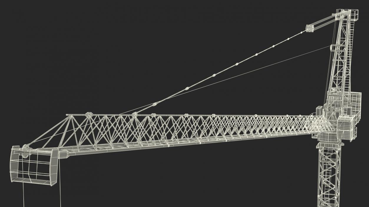 3D model Tower Crane Rigged 2