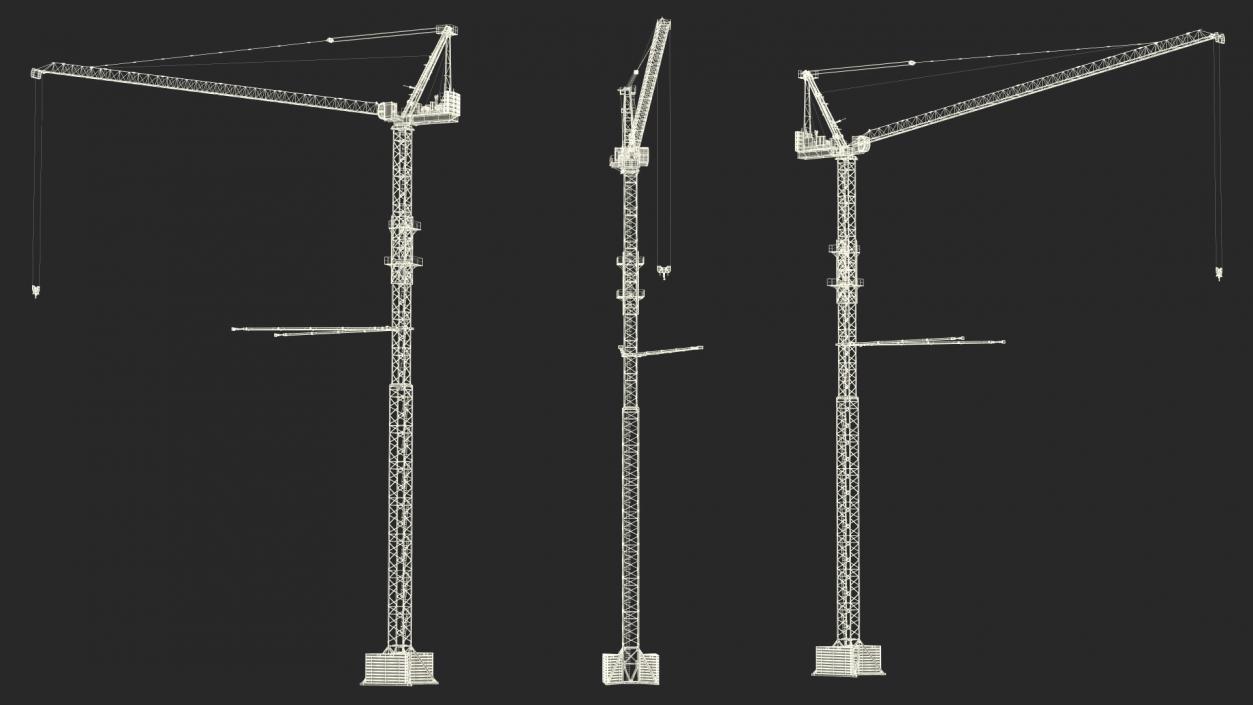 3D model Tower Crane Rigged 2